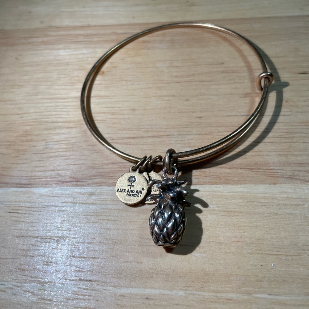ALEX And ANI Pineapple Charm BRACELET gold